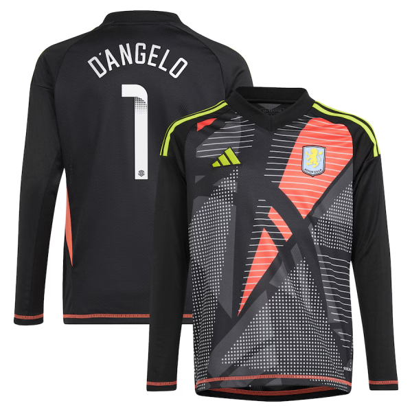 aston villa wsl adidas goalkeeper shirt 2024-25 – long sleeve – kids with d8217angelo 1 printing Collection | Official Aston Villa Jerseys for Fans