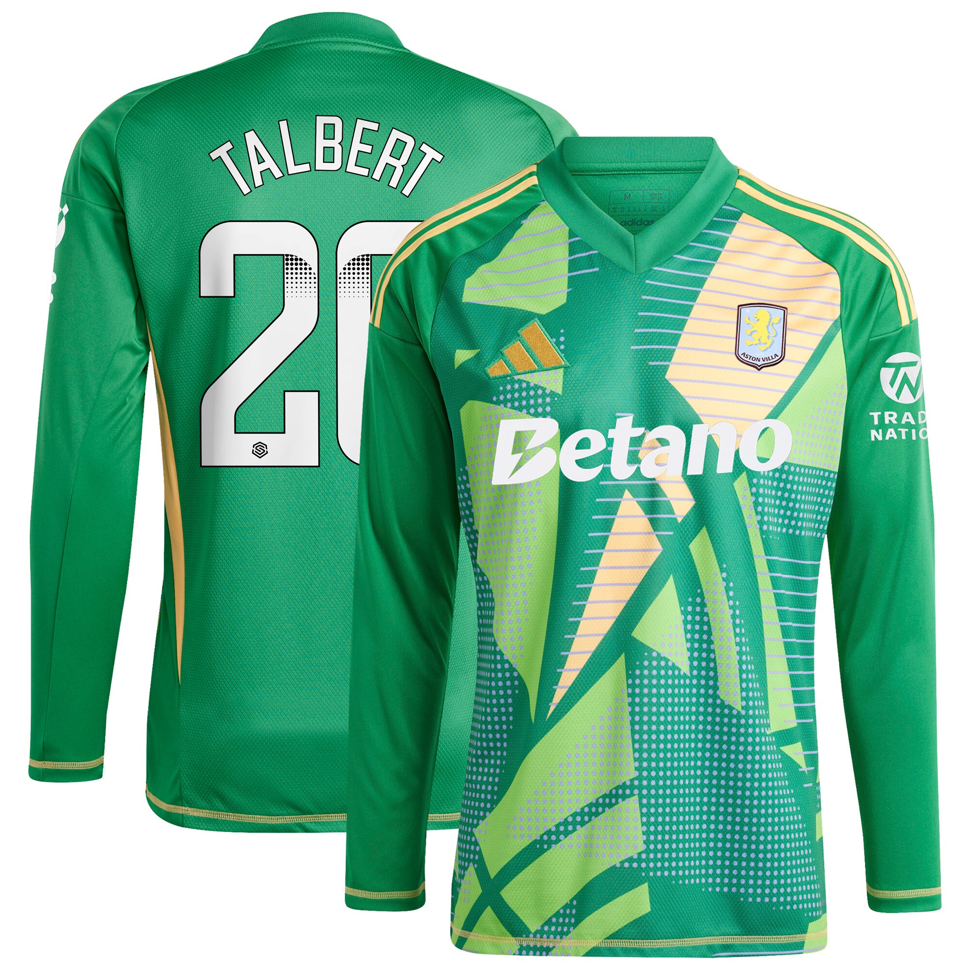 aston villa wsl adidas goalkeeper shirt 2024-25 – long sleeve with talbert 26 printing 202849399 Collection | Official Aston Villa Jerseys for Fans