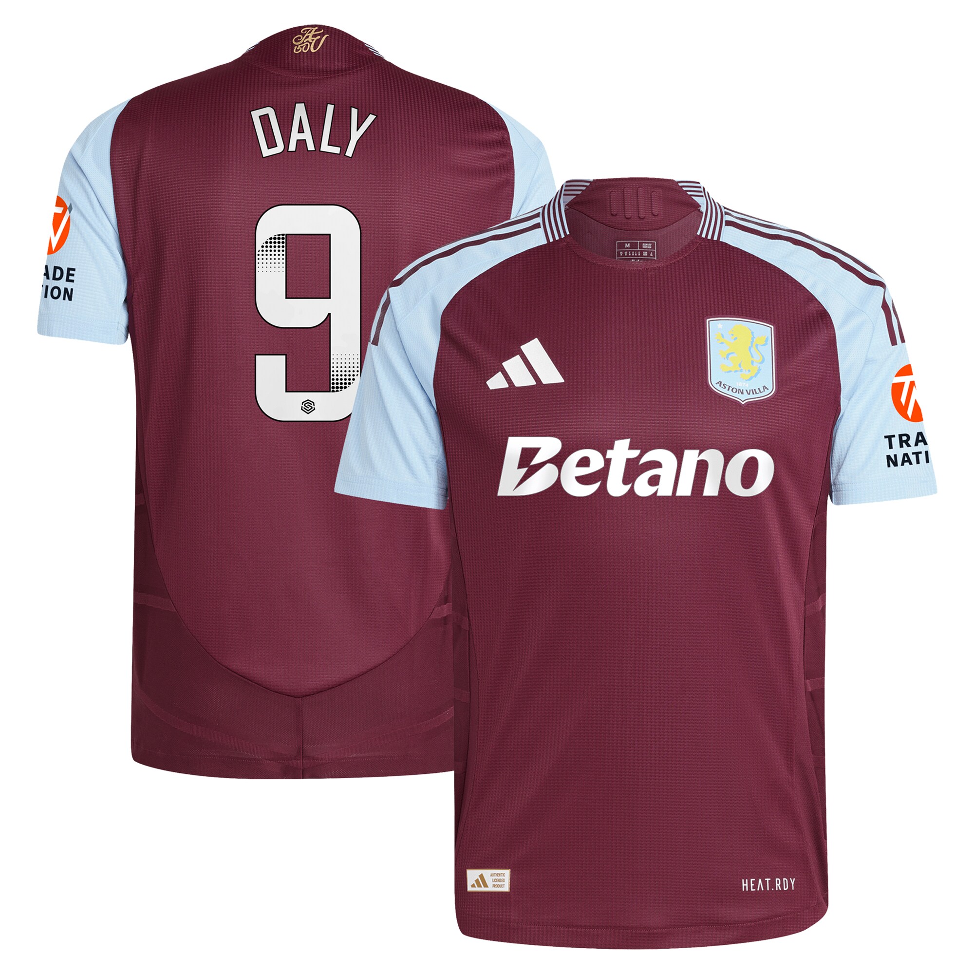 aston villa wsl adidas home authentic shirt 2024-25 with daly 9 printing Collection | Official Aston Villa Jerseys for Fans