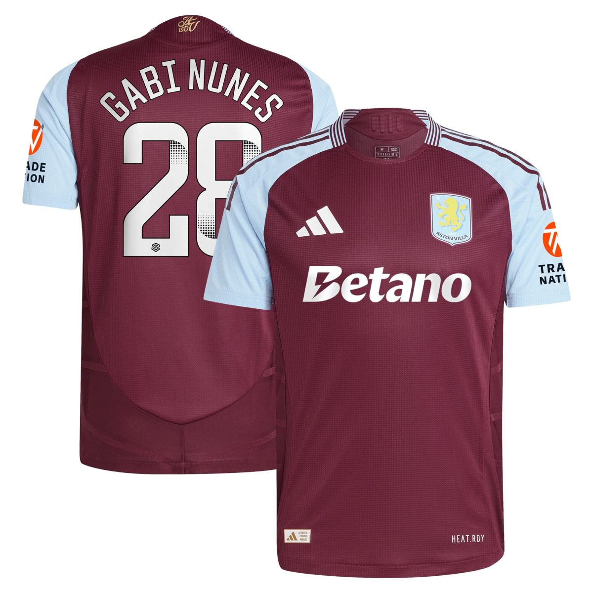 aston villa wsl adidas home authentic shirt 2024-25 with gabi nunes 28 printing Collection | Official Aston Villa Jerseys for Fans