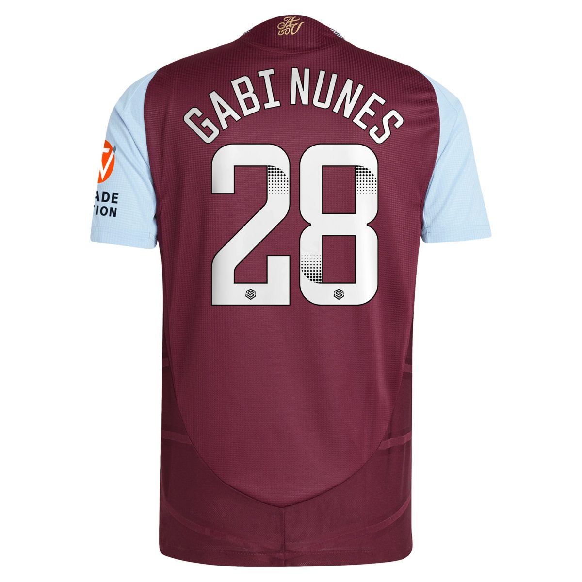 aston villa wsl adidas home authentic shirt 2024-25 with gabi nunes 28 printing Collection | Official Aston Villa Jerseys for Fans