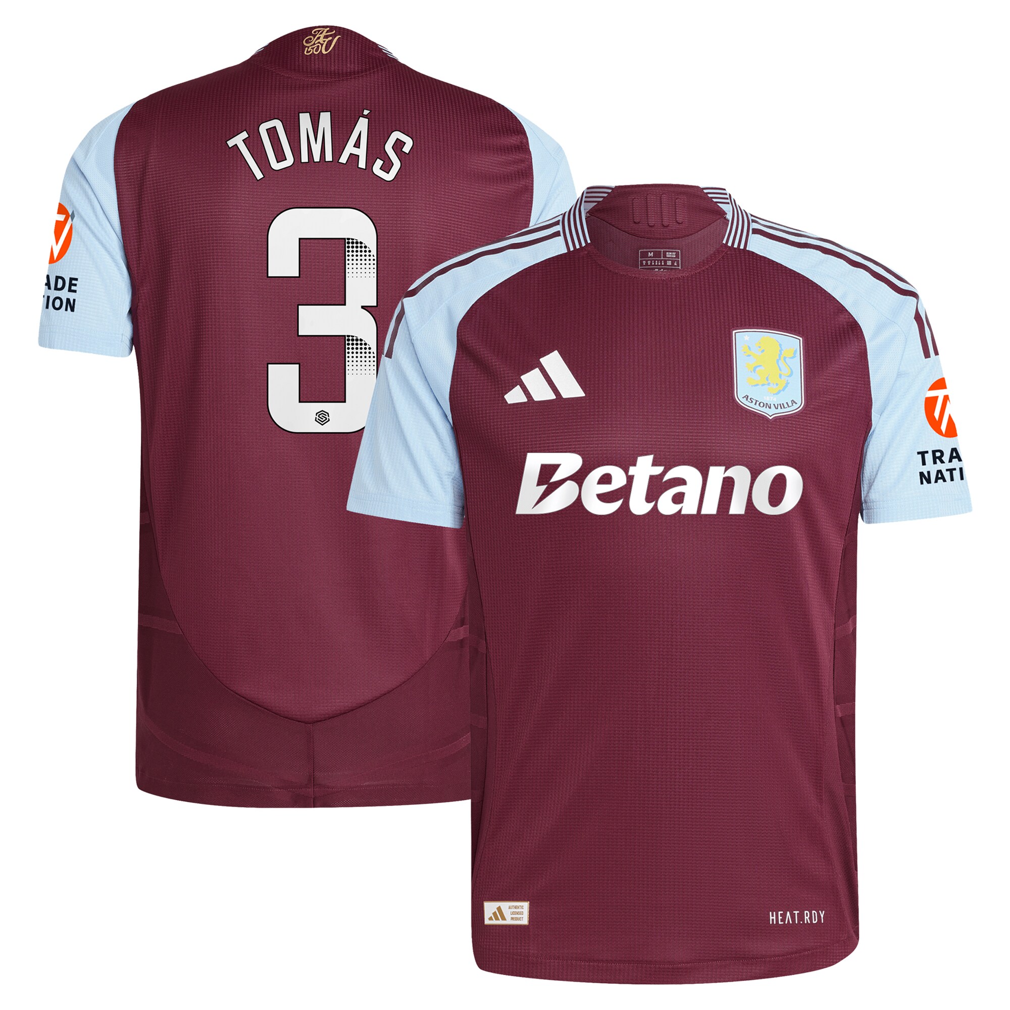 aston villa wsl adidas home authentic shirt 2024-25 with tomás 3 printing Collection | Official Aston Villa Jerseys for Fans