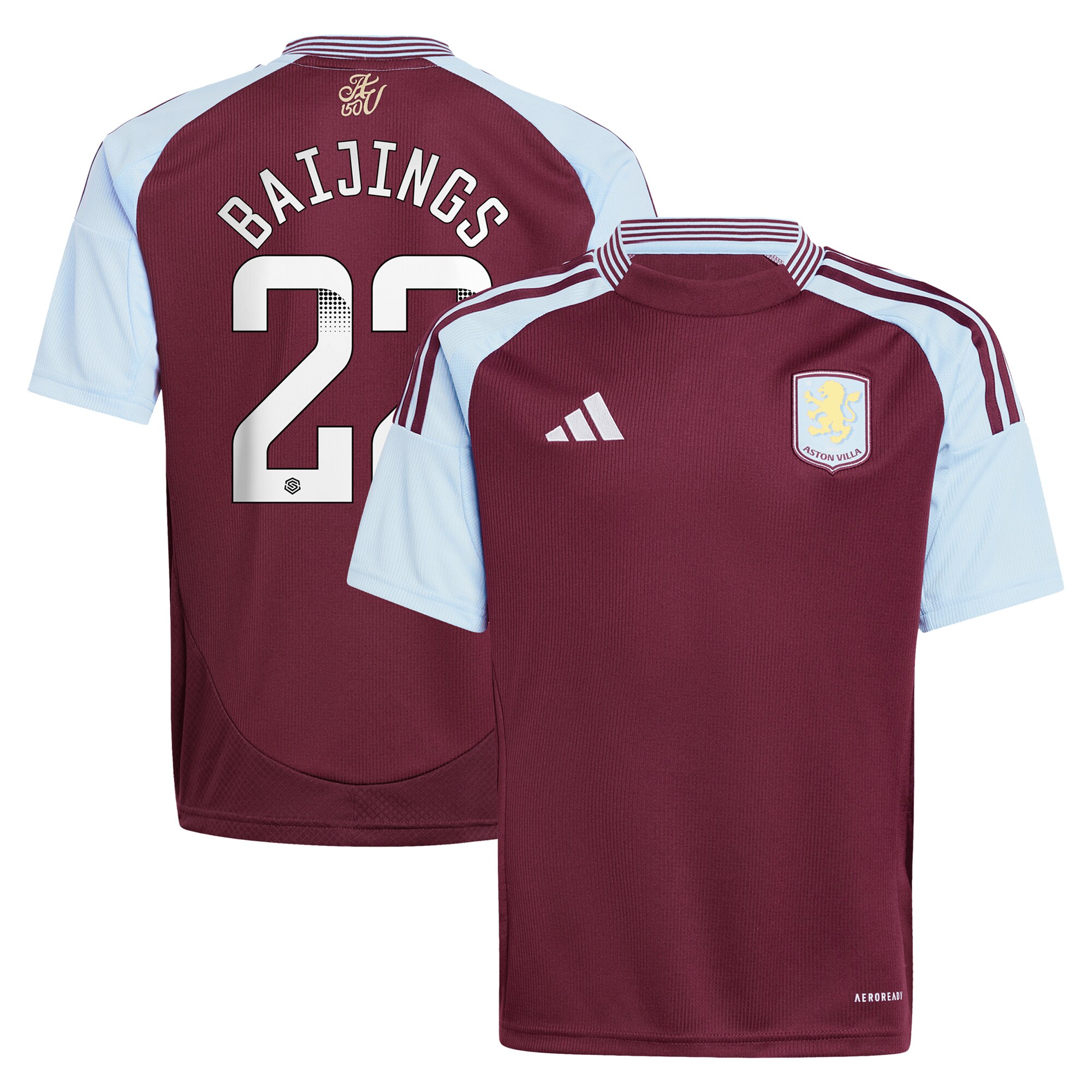 aston villa wsl adidas home shirt 2024-25 – kids with baijings 22 printing Collection | Official Aston Villa Jerseys for Fans