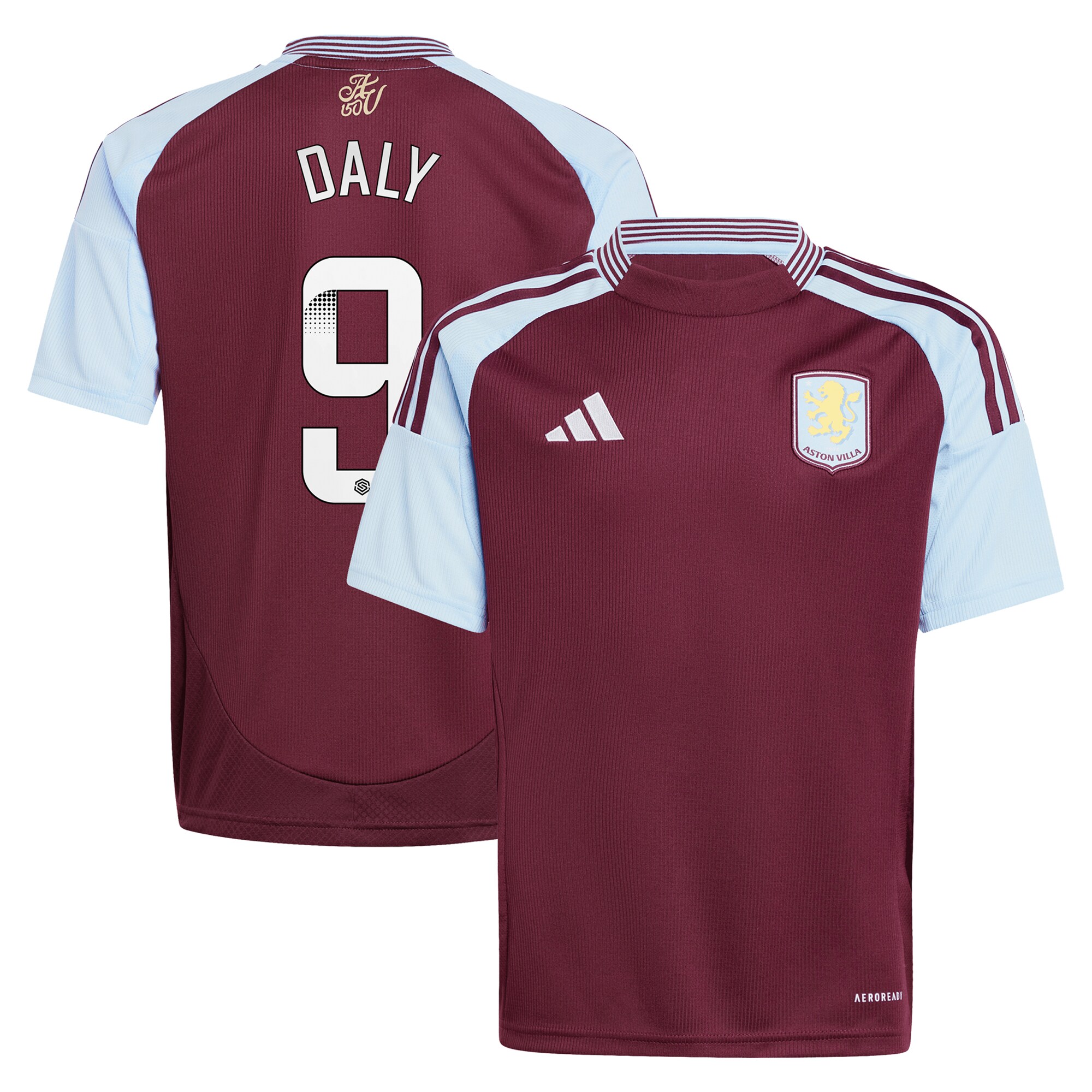 aston villa wsl adidas home shirt 2024-25 – kids with daly 9 printing Collection | Official Aston Villa Jerseys for Fans