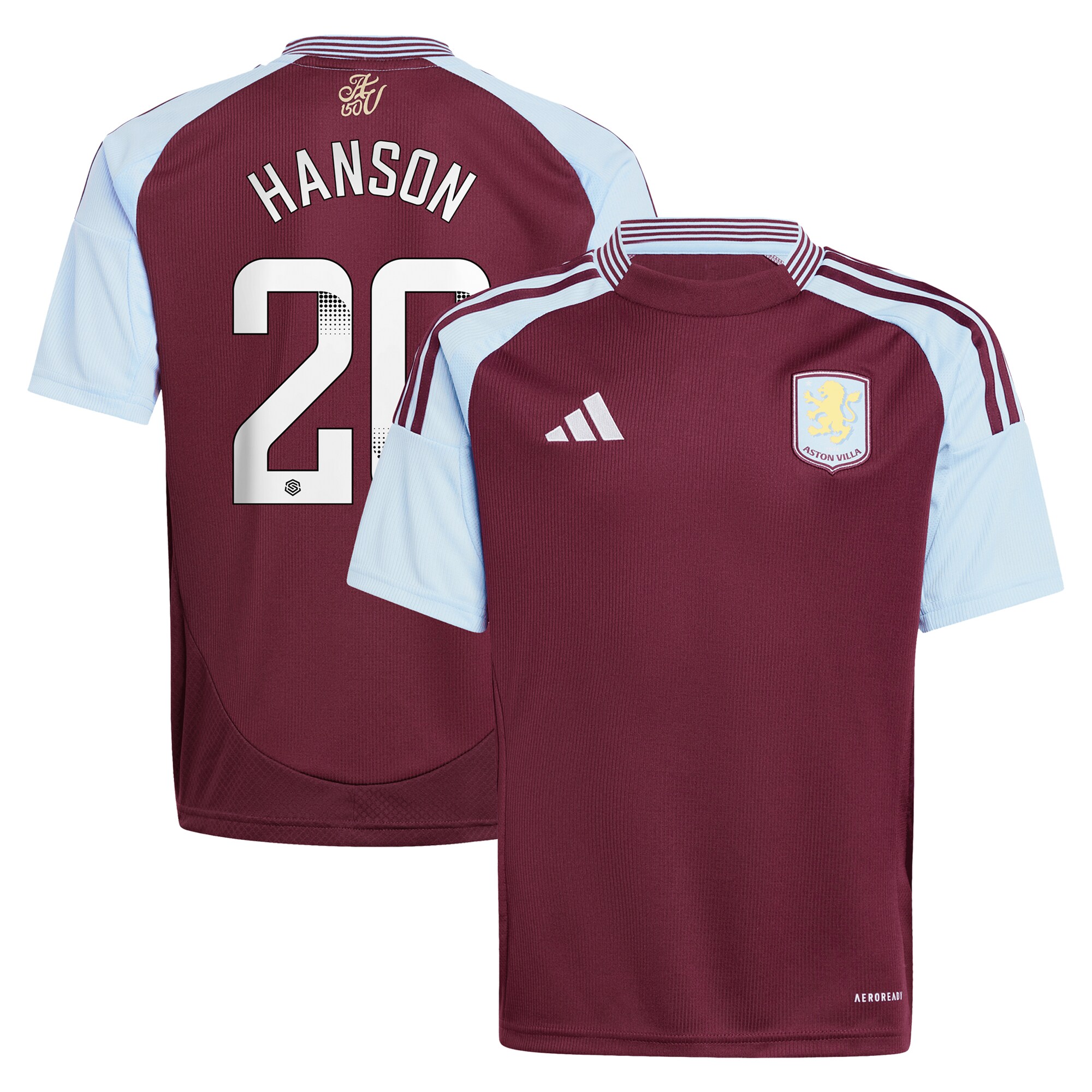 aston villa wsl adidas home shirt 2024-25 – kids with hanson 20 printing Collection | Official Aston Villa Jerseys for Fans
