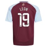 aston villa wsl adidas home shirt 2024-25 – kids with leon 19 printing Collection | Official Aston Villa Jerseys for Fans