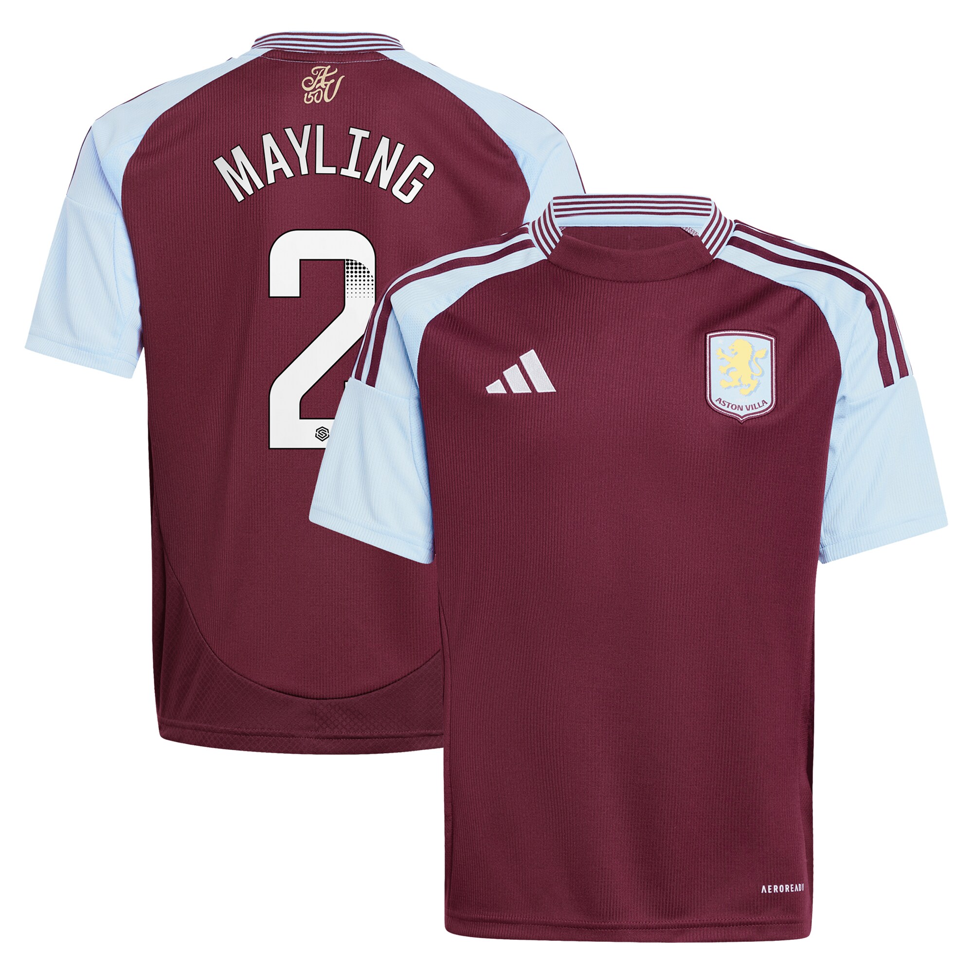 aston villa wsl adidas home shirt 2024-25 – kids with mayling 2 printing Collection | Official Aston Villa Jerseys for Fans