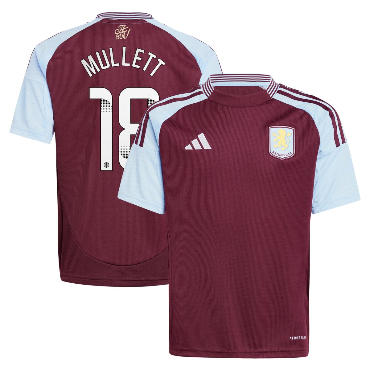 aston villa wsl adidas home shirt 2024-25 – kids with mullett 18 printing Collection | Official Aston Villa Jerseys for Fans