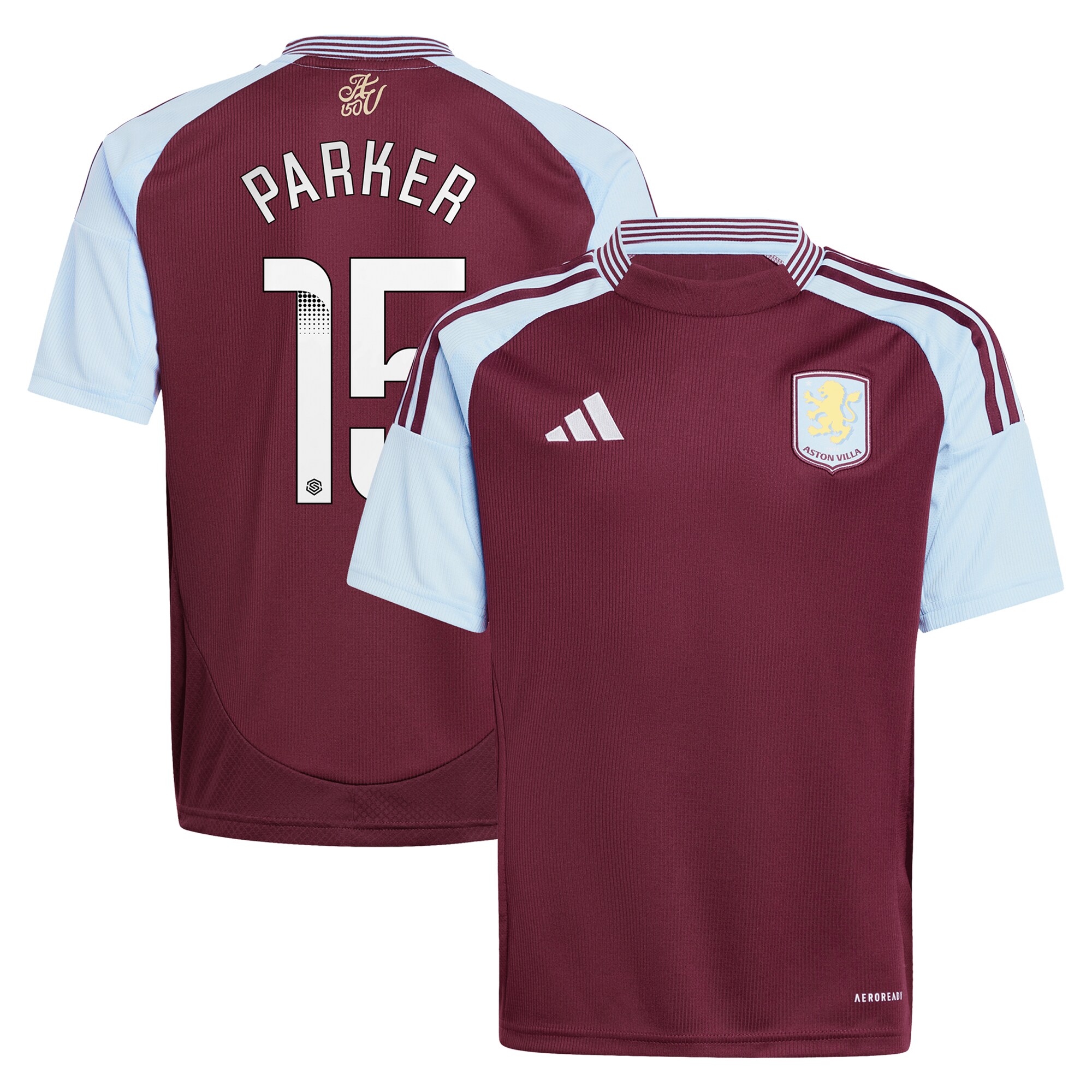 aston villa wsl adidas home shirt 2024-25 – kids with parker 15 printing Collection | Official Aston Villa Jerseys for Fans