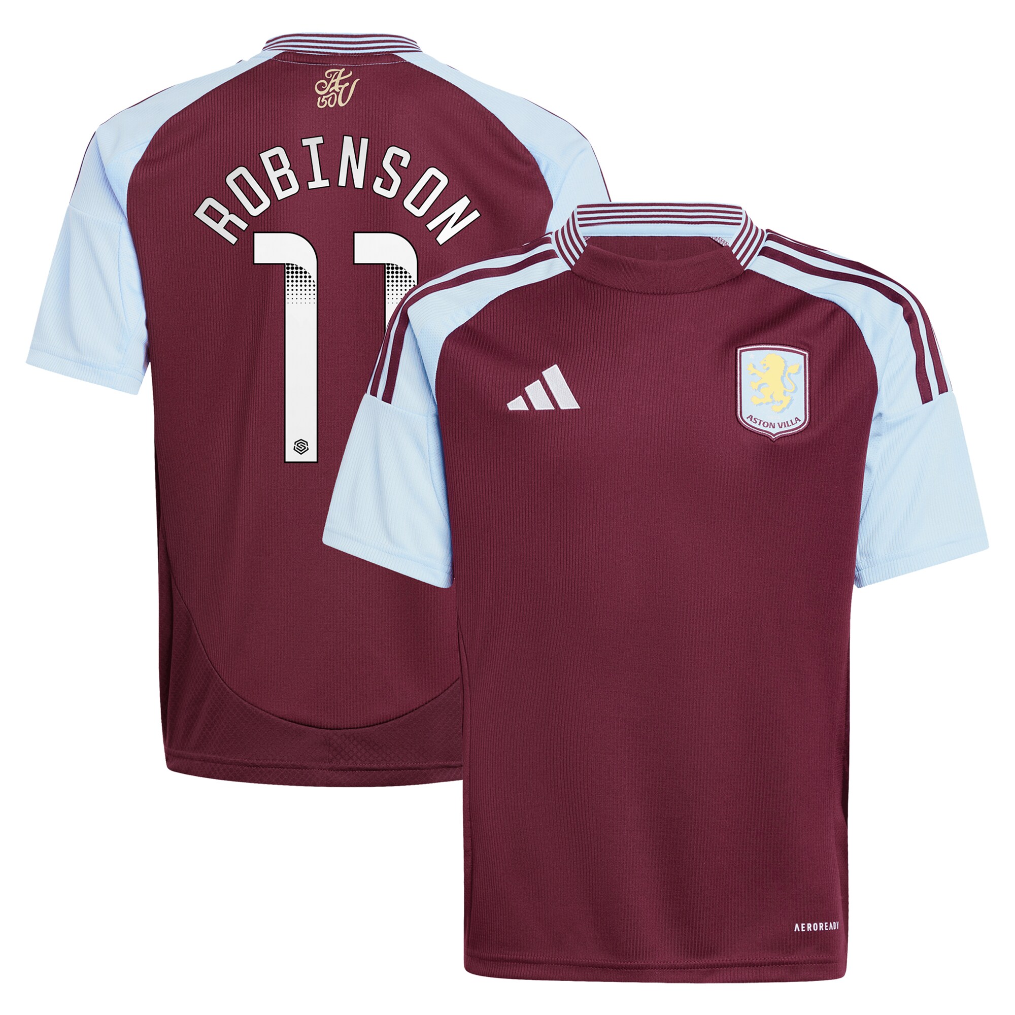 aston villa wsl adidas home shirt 2024-25 – kids with robinson 11 printing Collection | Official Aston Villa Jerseys for Fans