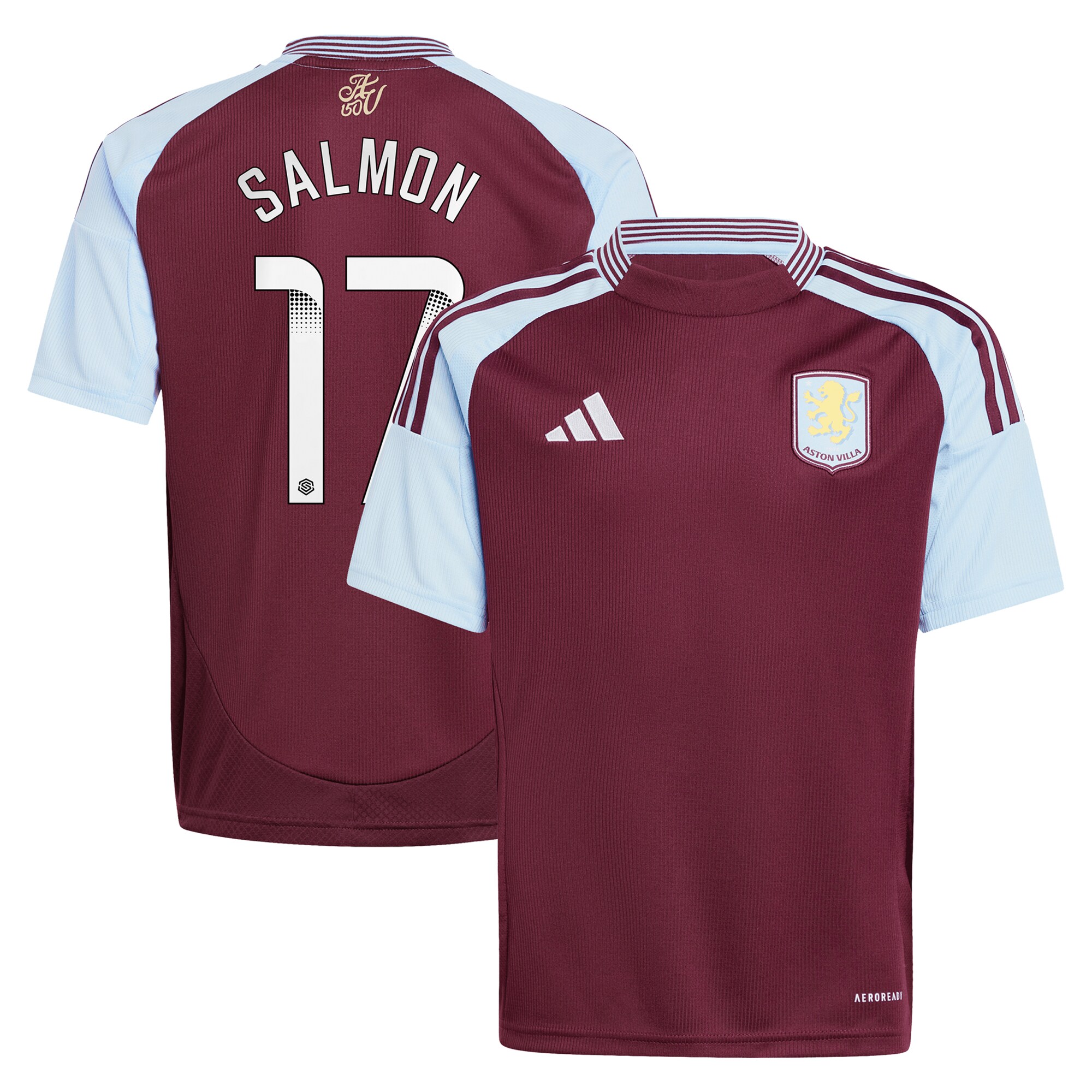 aston villa wsl adidas home shirt 2024-25 – kids with salmon 17 printing Collection | Official Aston Villa Jerseys for Fans