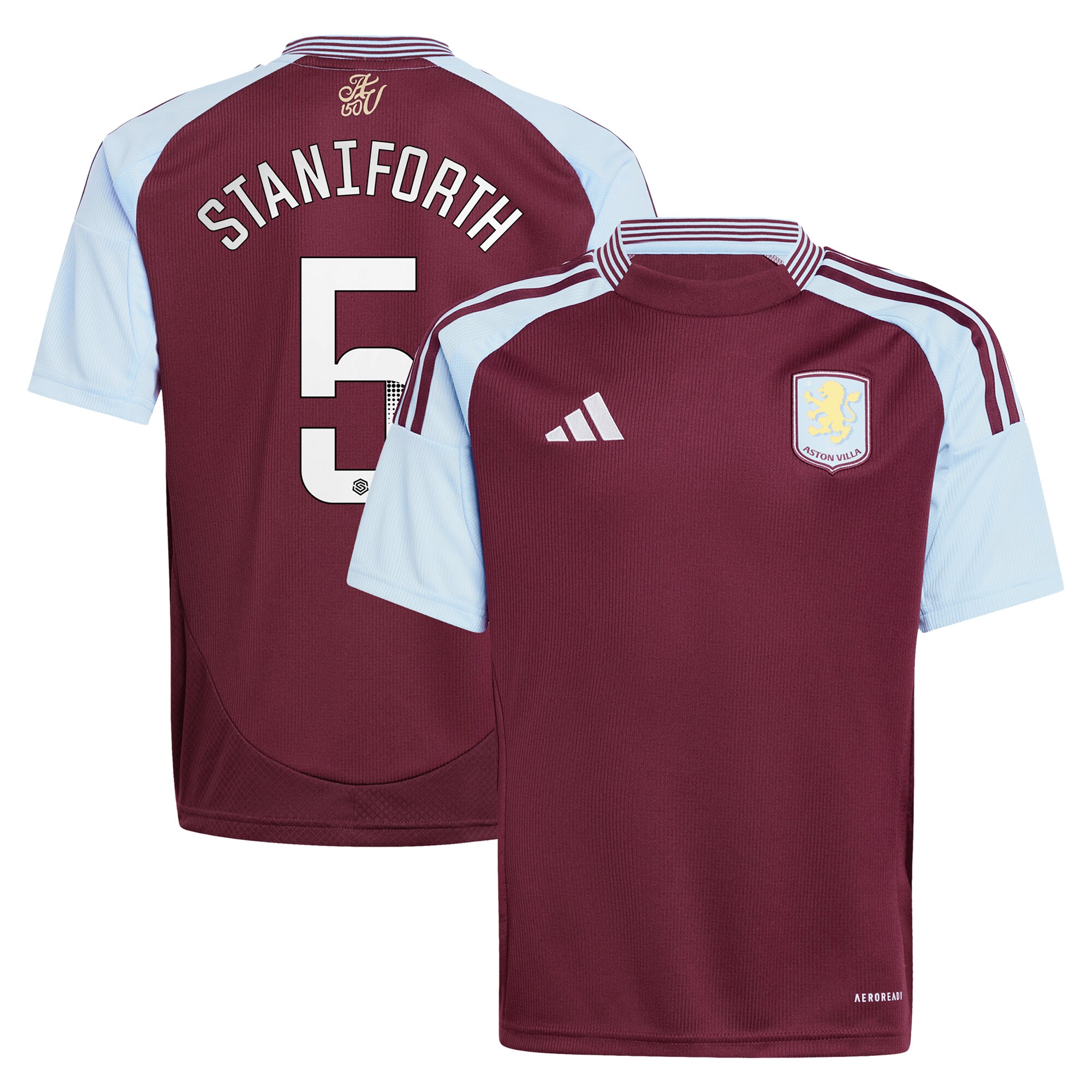 aston villa wsl adidas home shirt 2024-25 – kids with staniforth 5 printing Collection | Official Aston Villa Jerseys for Fans