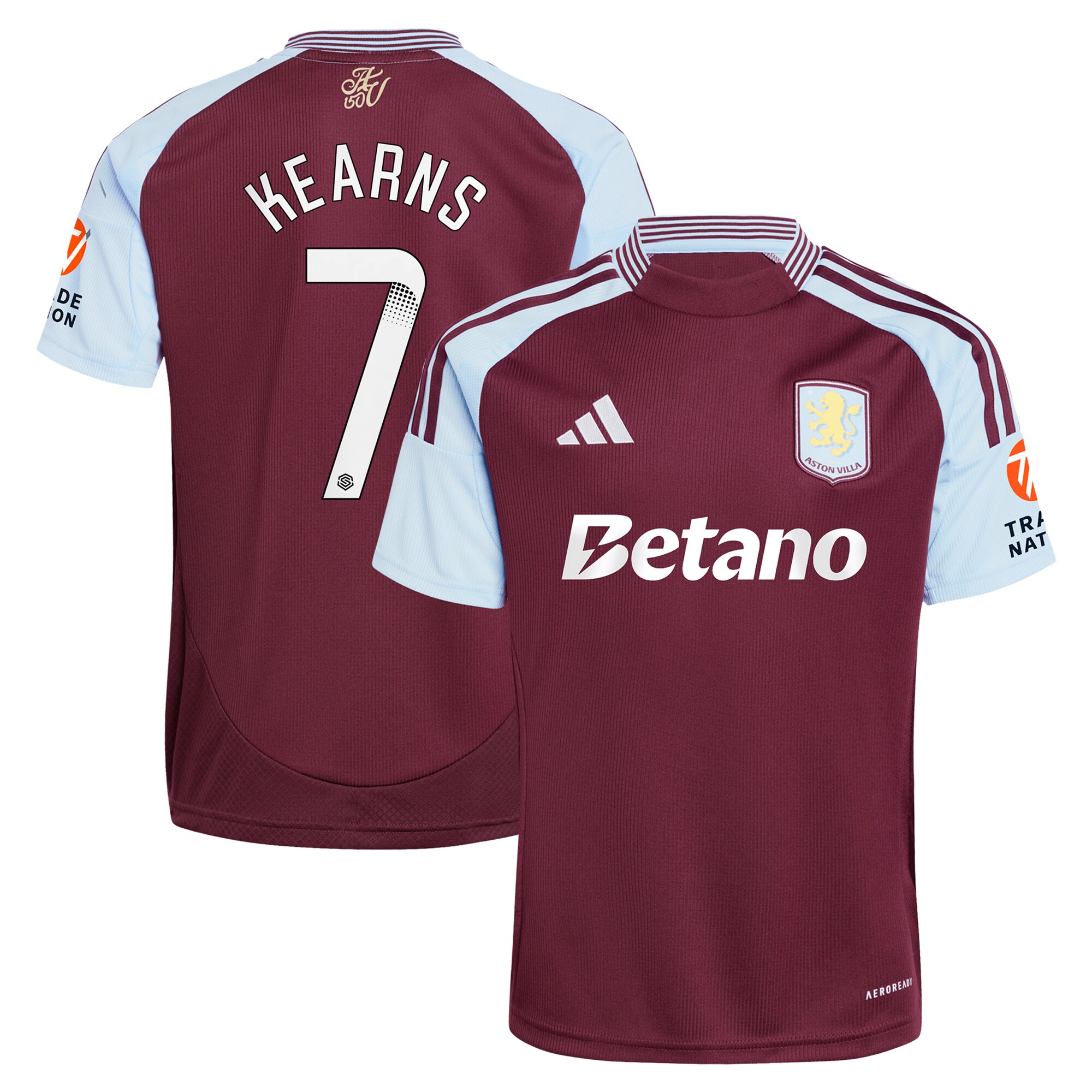 aston villa wsl adidas home shirt 2024-25 with kearns 7 printing Collection | Official Aston Villa Jerseys for Fans
