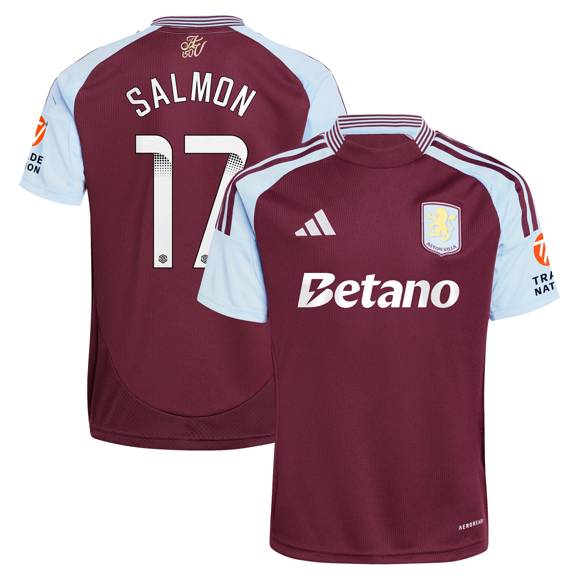 aston villa wsl adidas home shirt 2024-25 with salmon 17 printing Collection | Official Aston Villa Jerseys for Fans