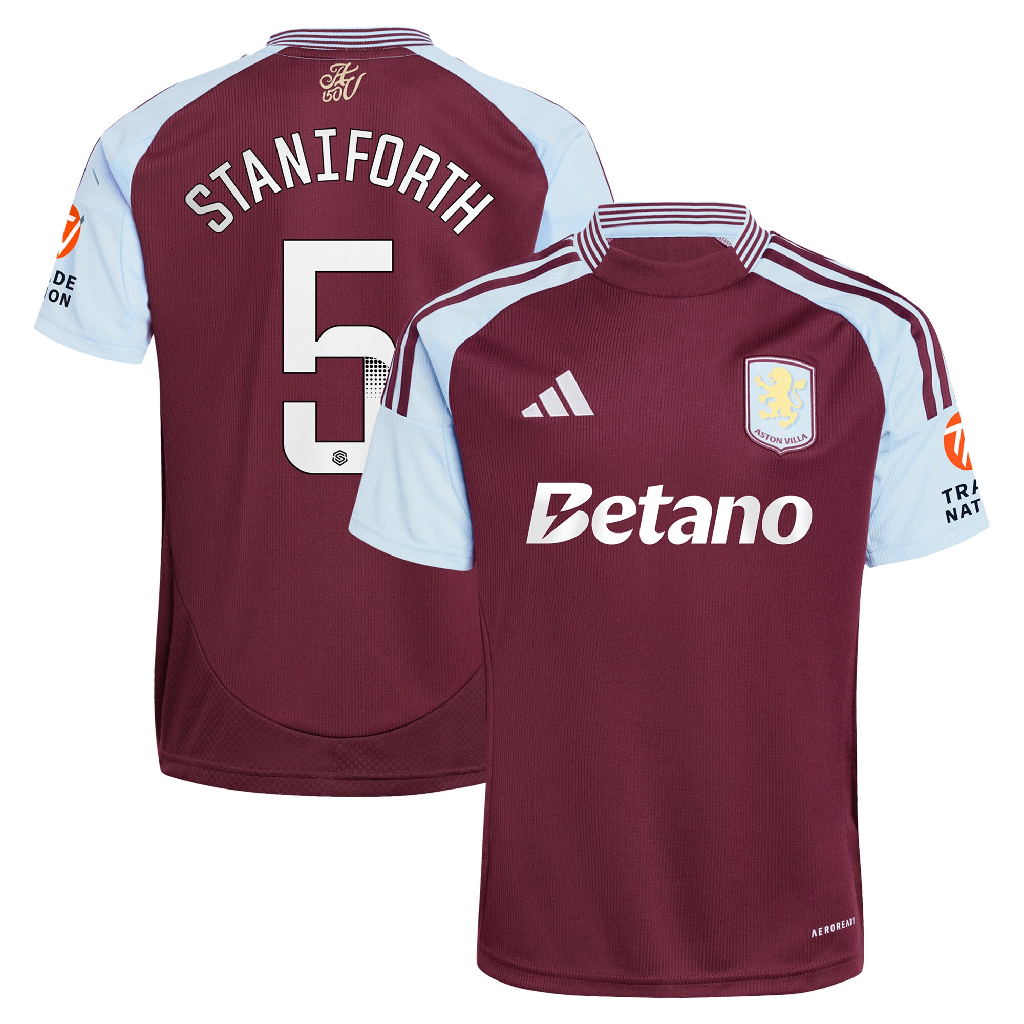 aston villa wsl adidas home shirt 2024-25 with staniforth 5 printing Collection | Official Aston Villa Jerseys for Fans