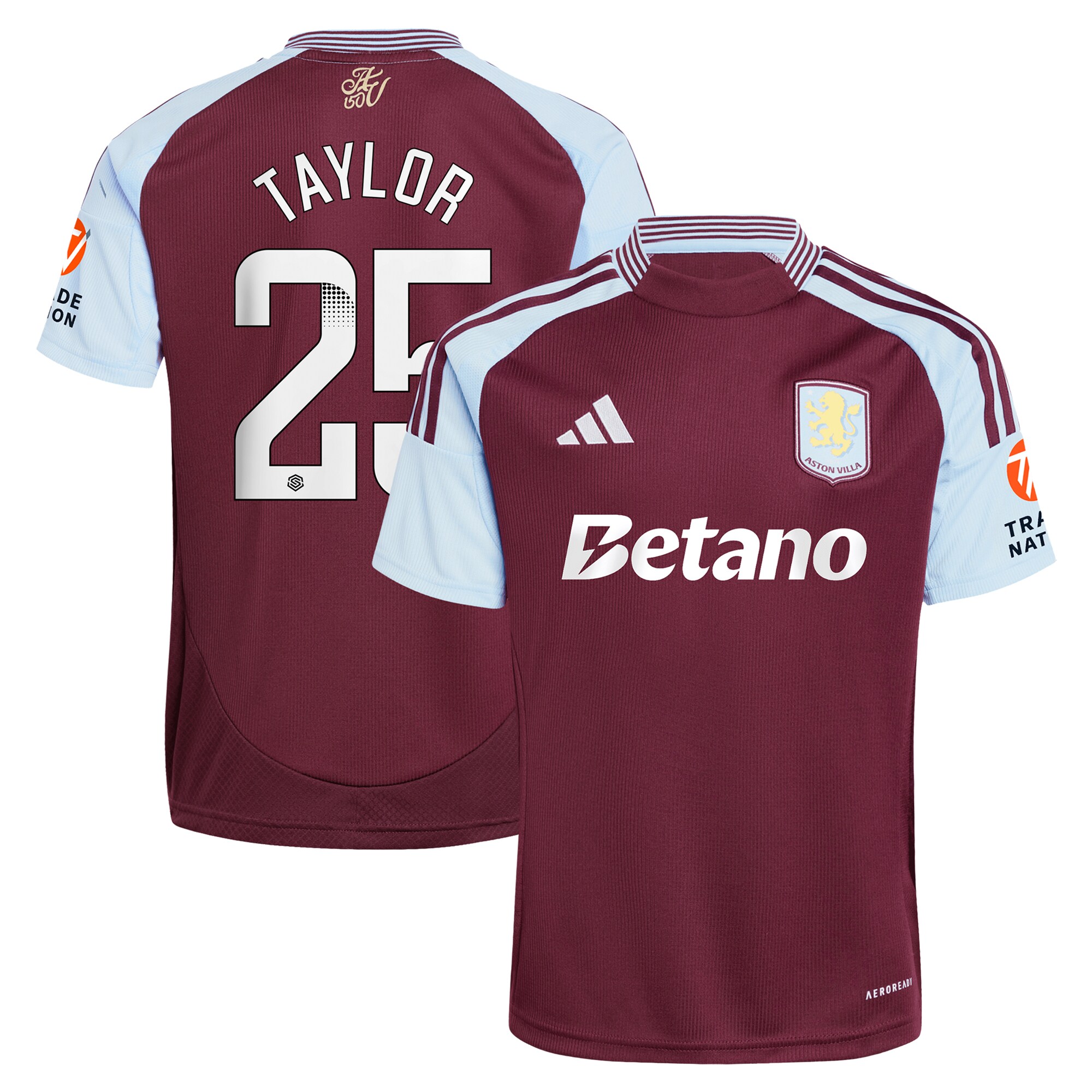 aston villa wsl adidas home shirt 2024-25 with taylor 25 printing Collection | Official Aston Villa Jerseys for Fans