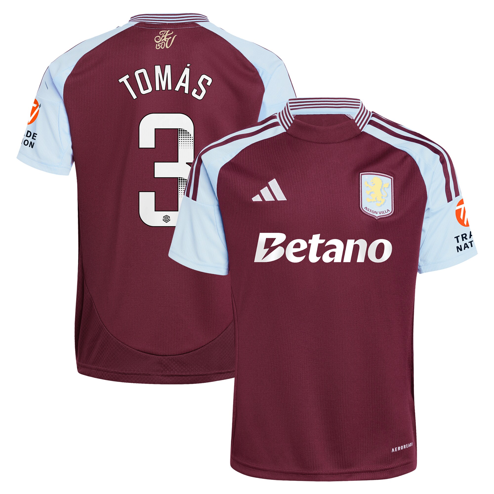 aston villa wsl adidas home shirt 2024-25 with tomás 3 printing Collection | Official Aston Villa Jerseys for Fans