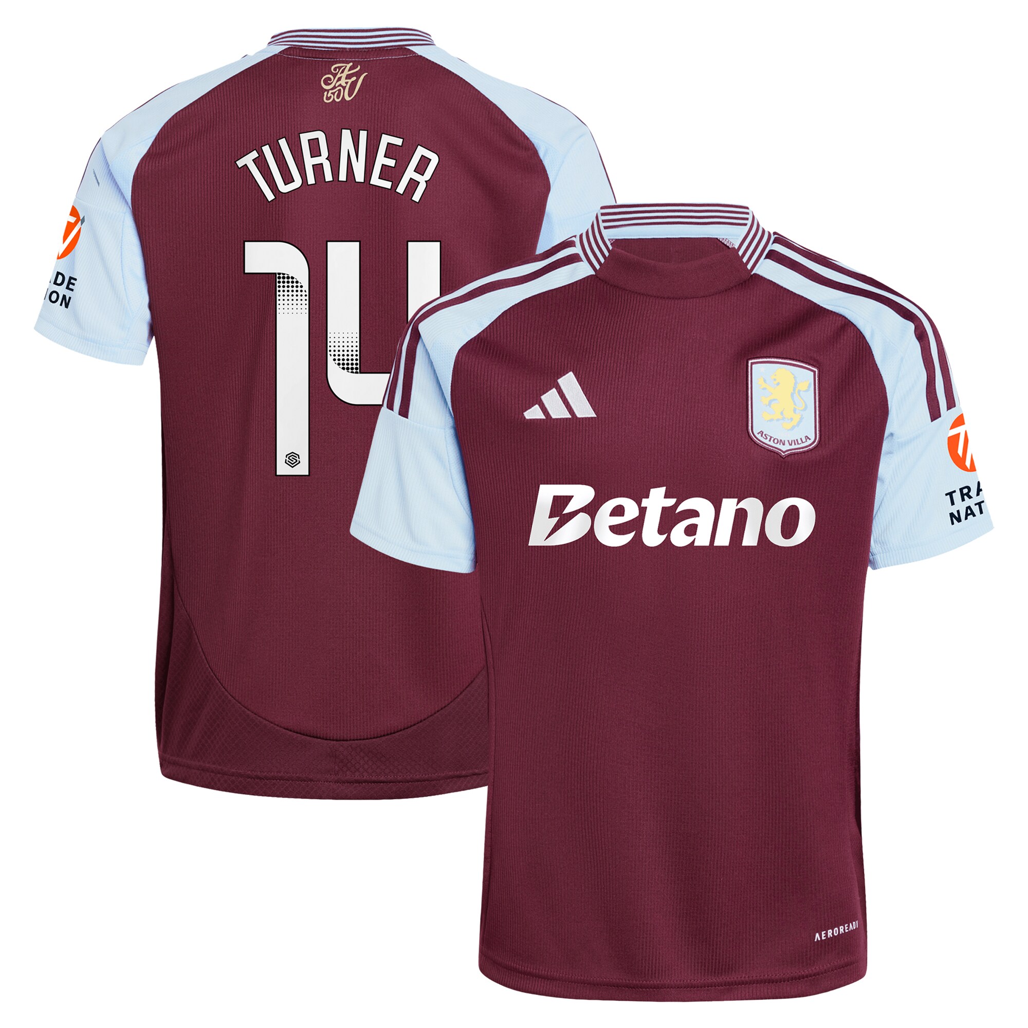 aston villa wsl adidas home shirt 2024-25 with turner 14 printing Collection | Official Aston Villa Jerseys for Fans