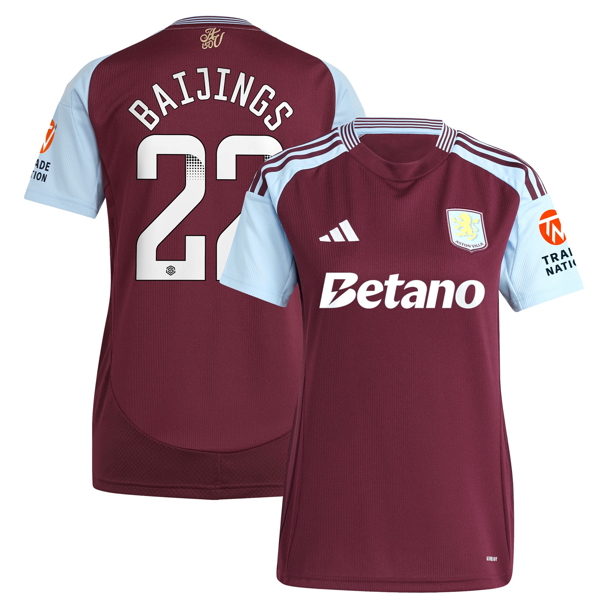 aston villa wsl adidas home shirt 2024-25 – womens with baijings 22 printing Collection | Official Aston Villa Jerseys for Fans