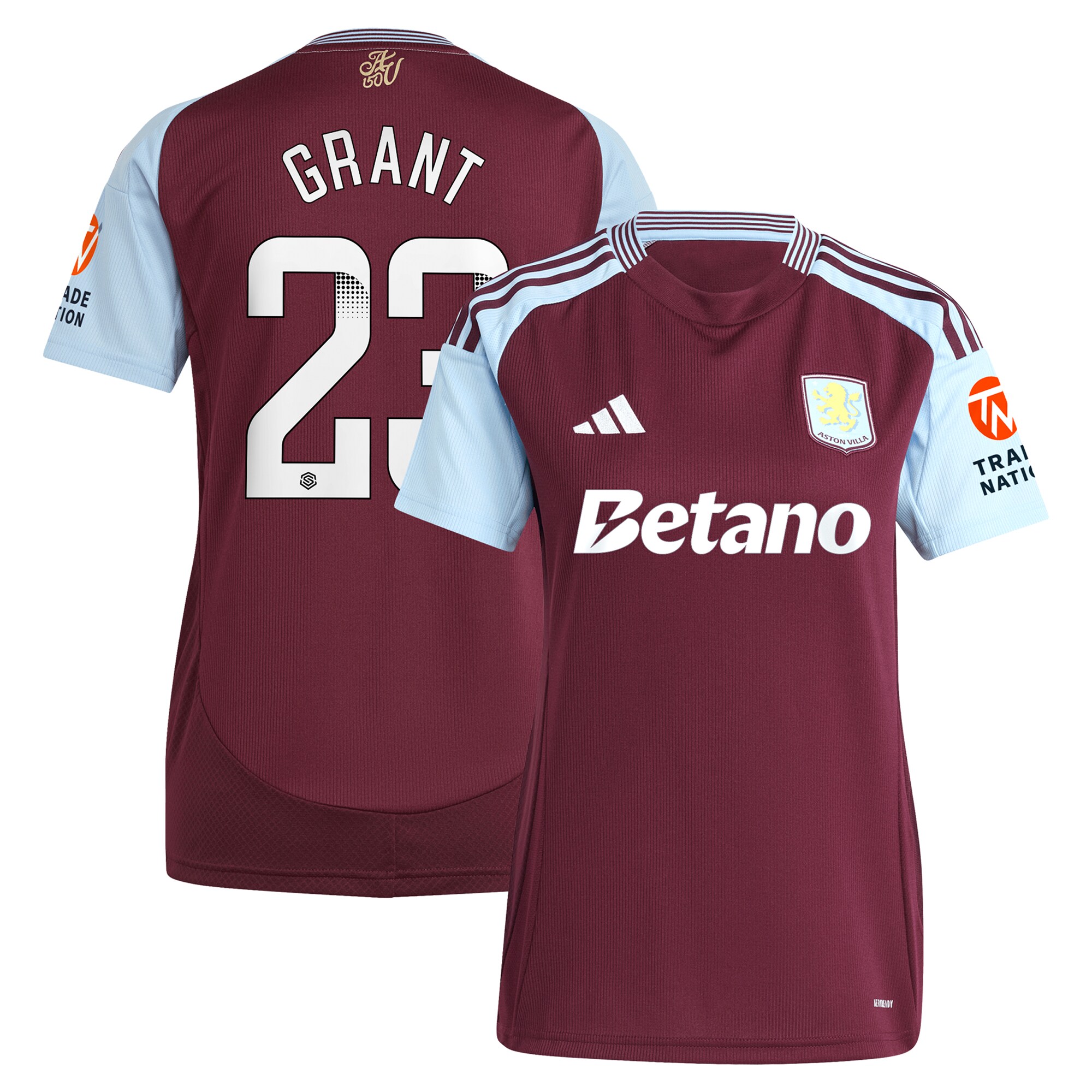 aston villa wsl adidas home shirt 2024-25 – womens with grant 23 printing Collection | Official Aston Villa Jerseys for Fans