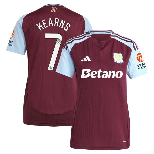 aston villa wsl adidas home shirt 2024-25 – womens with kearns 7 printing Collection | Official Aston Villa Jerseys for Fans