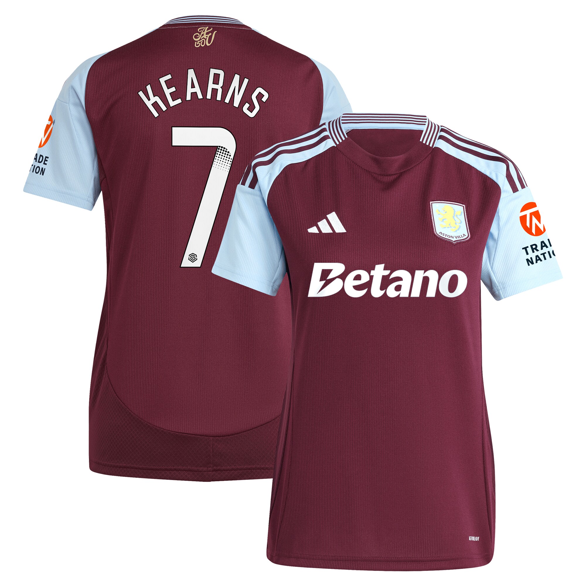 aston villa wsl adidas home shirt 2024-25 – womens with kearns 7 printing Collection | Official Aston Villa Jerseys for Fans