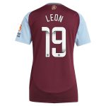 aston villa wsl adidas home shirt 2024-25 – womens with leon 19 printing Collection | Official Aston Villa Jerseys for Fans