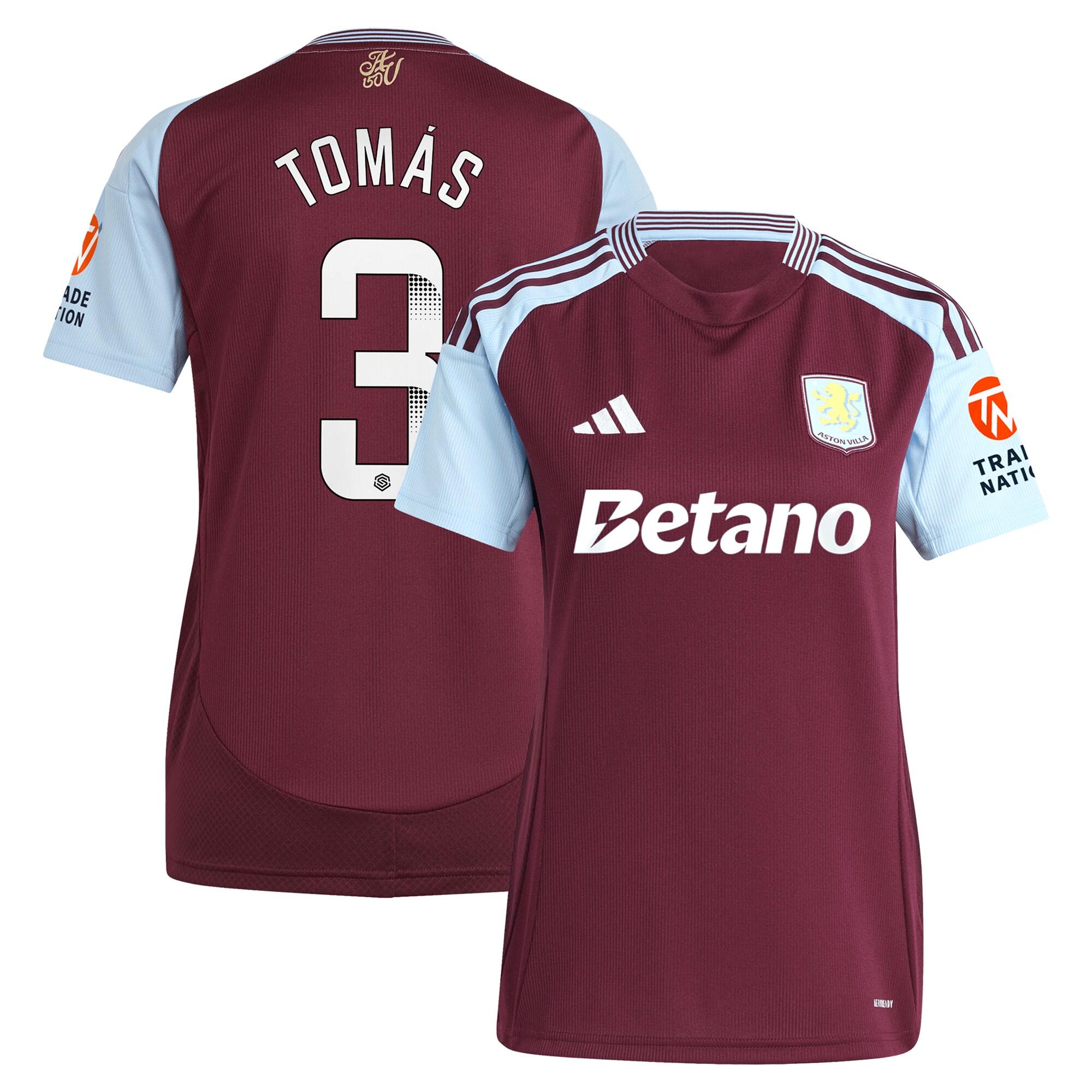 aston villa wsl adidas home shirt 2024-25 – womens with tomás 3 printing Collection | Official Aston Villa Jerseys for Fans