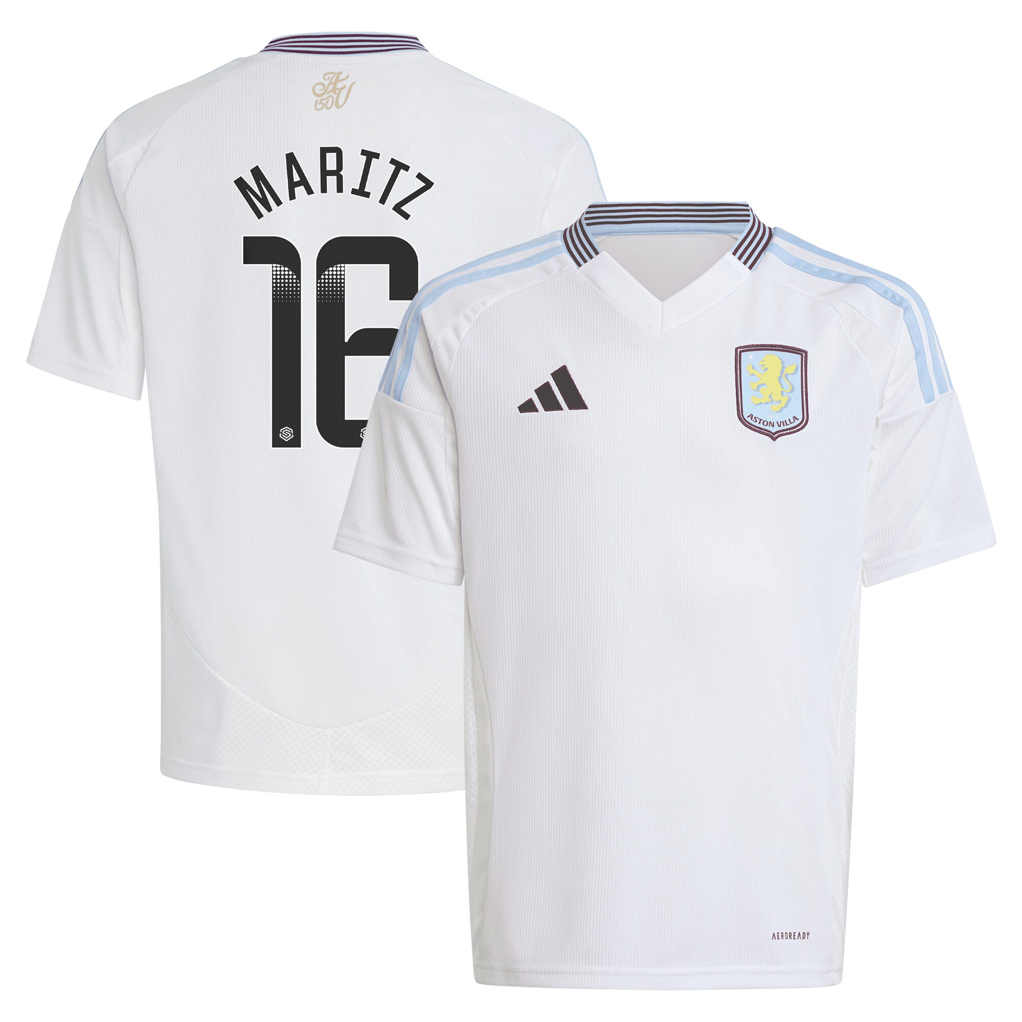 aston villa wsl away shirt 2024-25 – kids with maritz 16 printing Collection | Official Aston Villa Jerseys for Fans