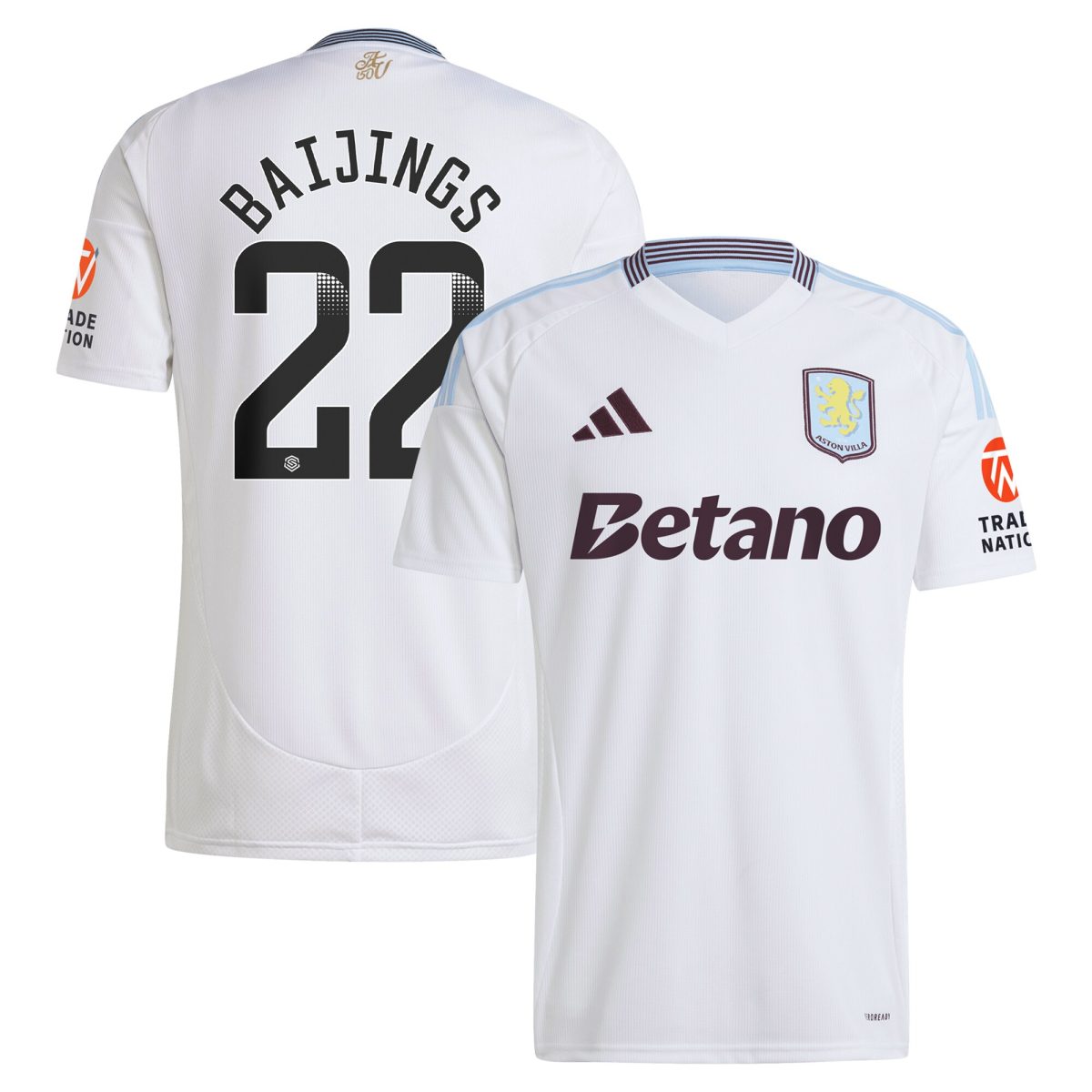 aston villa wsl away shirt 2024-25 with baijings 22 printing Collection | Official Aston Villa Jerseys for Fans