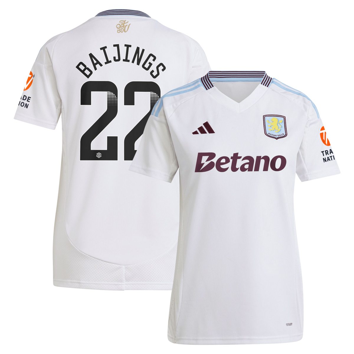 aston villa wsl away shirt 2024-25 – womens with baijings 22 printing Collection | Official Aston Villa Jerseys for Fans