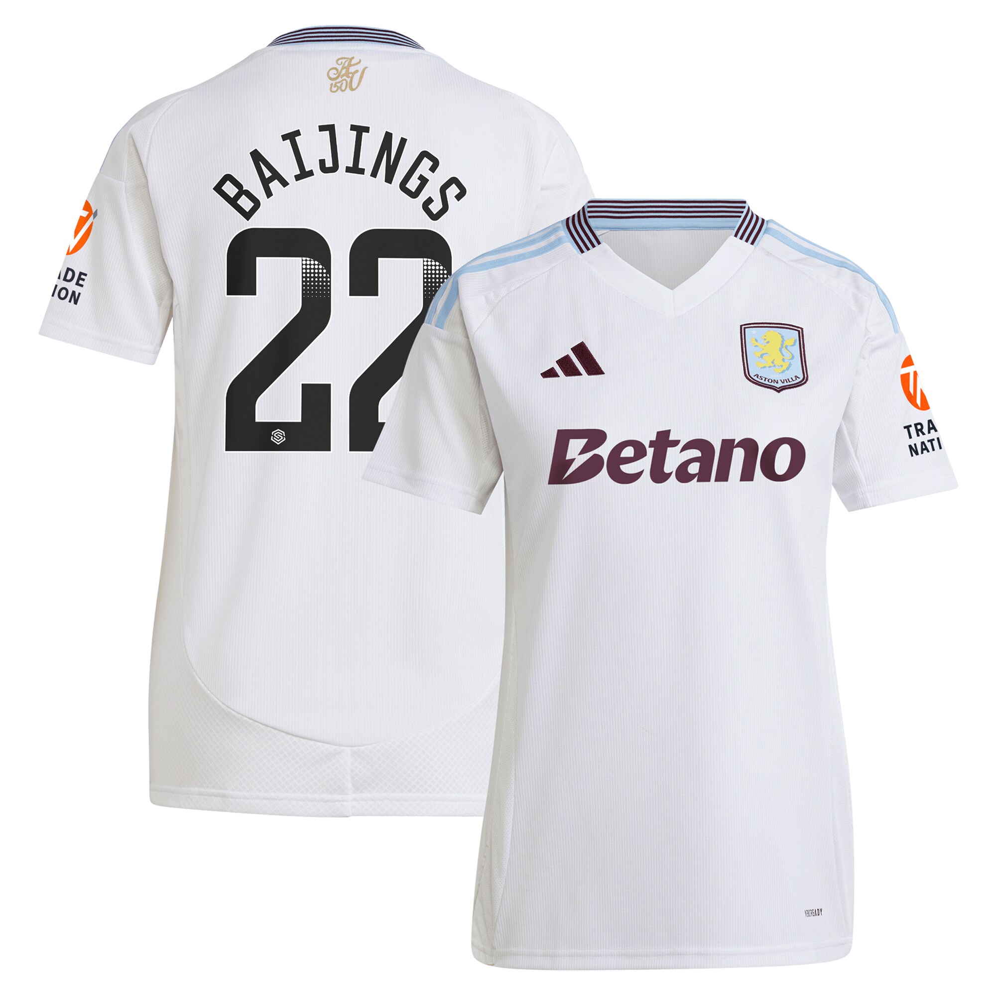 aston villa wsl away shirt 2024-25 – womens with baijings 22 printing Collection | Official Aston Villa Jerseys for Fans