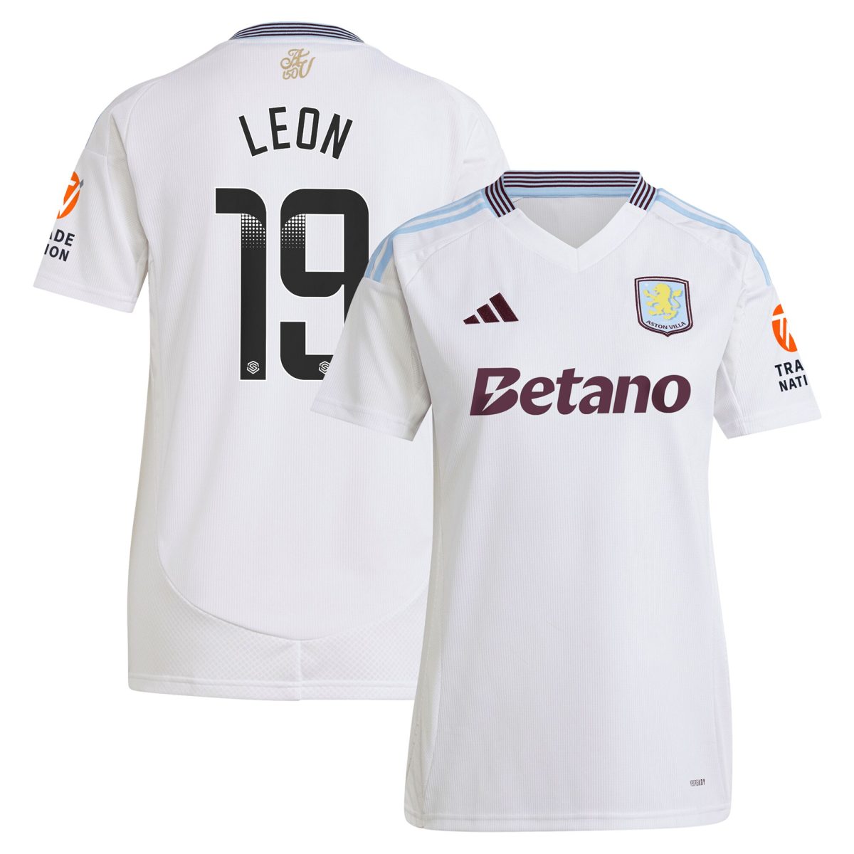 aston villa wsl away shirt 2024-25 – womens with leon 19 printing Collection | Official Aston Villa Jerseys for Fans