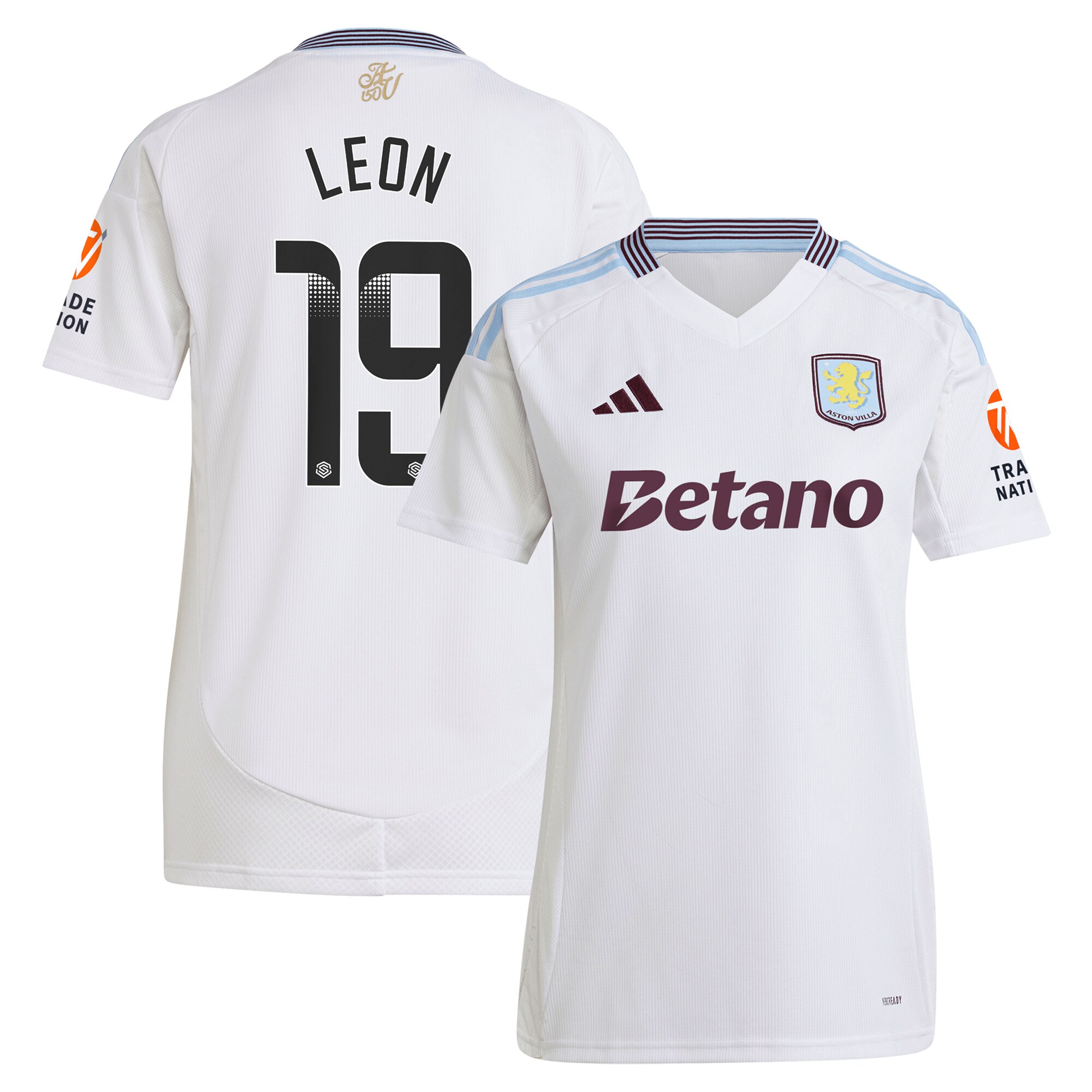 aston villa wsl away shirt 2024-25 – womens with leon 19 printing Collection | Official Aston Villa Jerseys for Fans