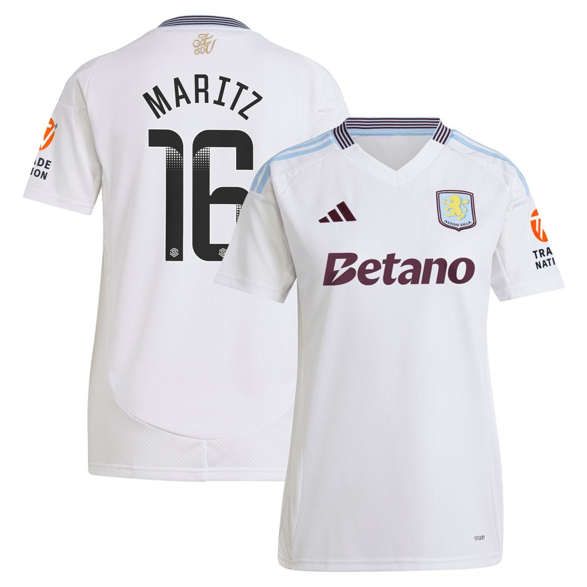 aston villa wsl away shirt 2024-25 – womens with maritz 16 printing Collection | Official Aston Villa Jerseys for Fans