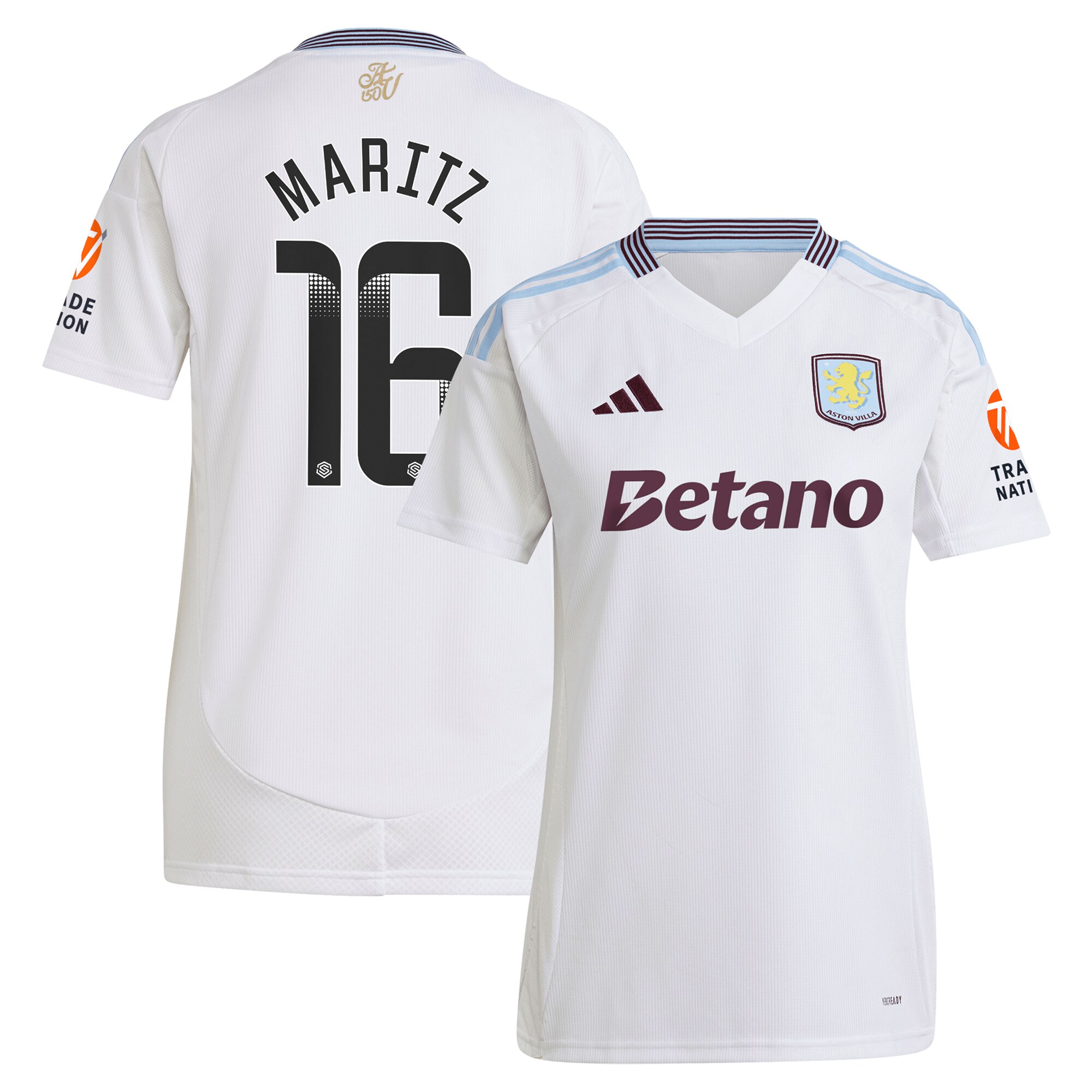aston villa wsl away shirt 2024-25 – womens with maritz 16 printing Collection | Official Aston Villa Jerseys for Fans