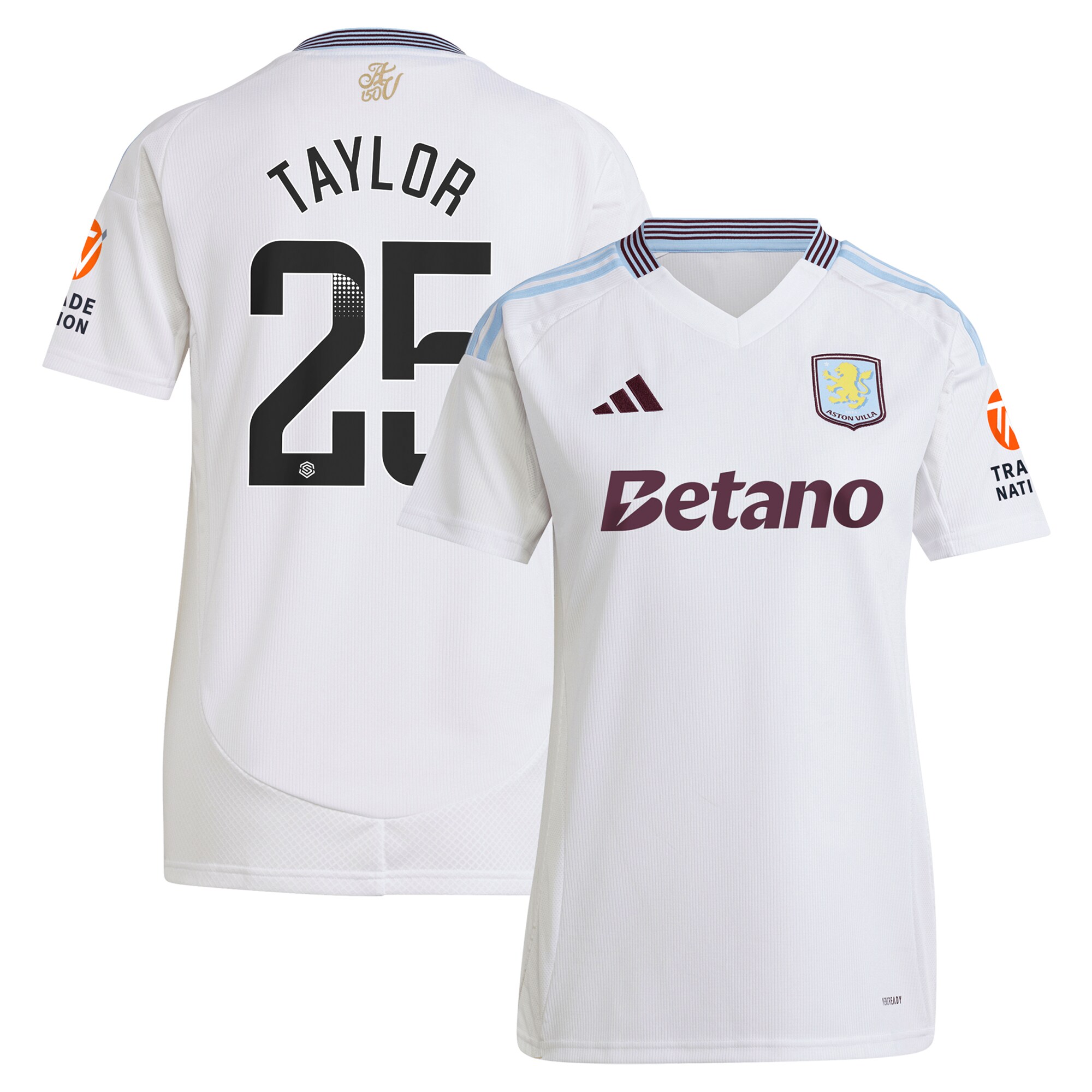 aston villa wsl away shirt 2024-25 – womens with taylor 25 printing Collection | Official Aston Villa Jerseys for Fans